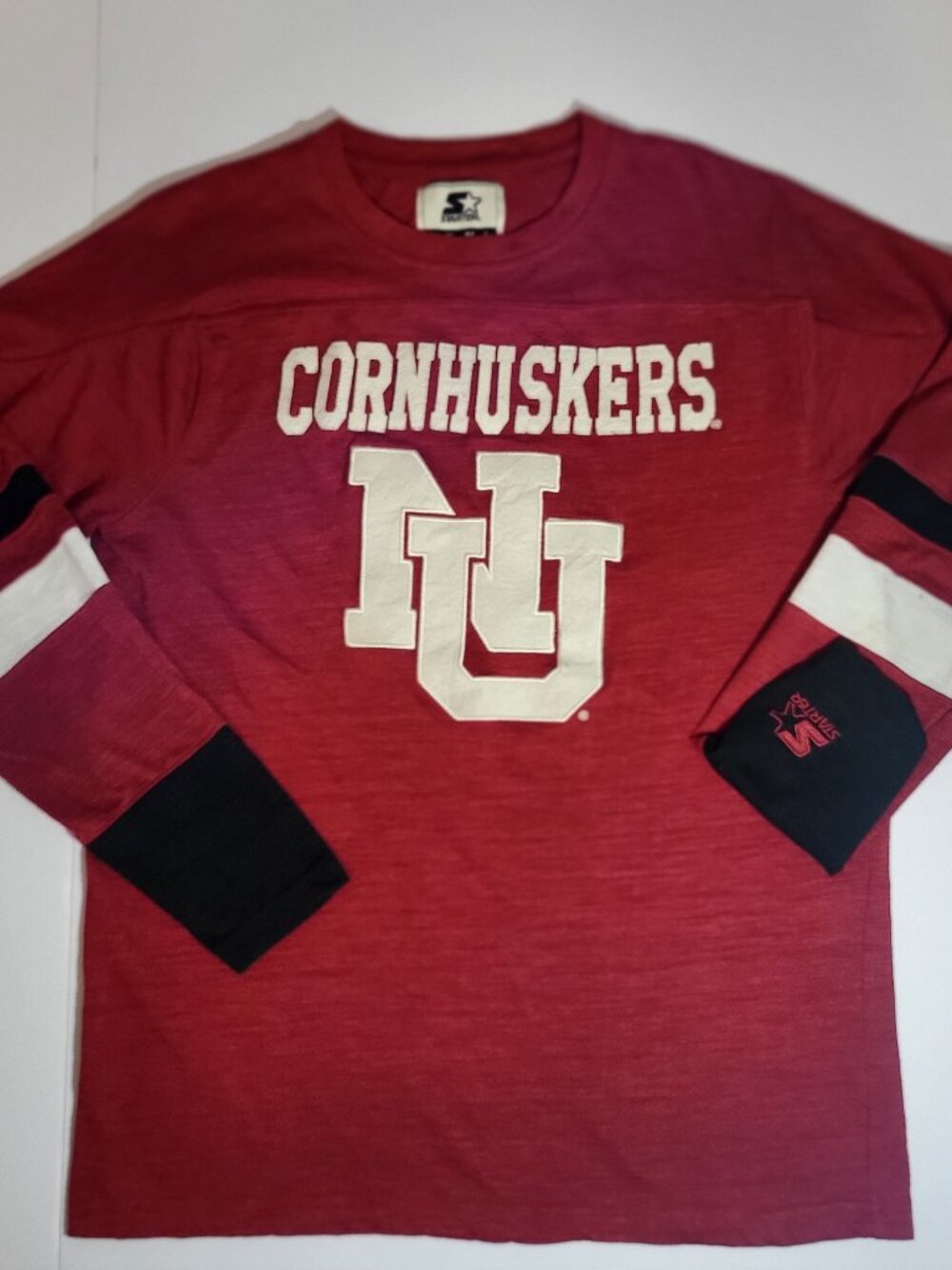 Starter College Vault Nebraska Cornhuskers Shirt Men’s Large Red Long Sleeve NWO